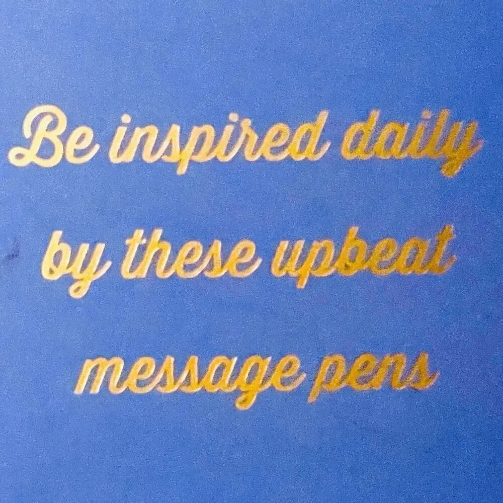 NWT ECCOLO set of 4 Inspirational graphic ballpoint Pens Gift Set Brave Fearless
